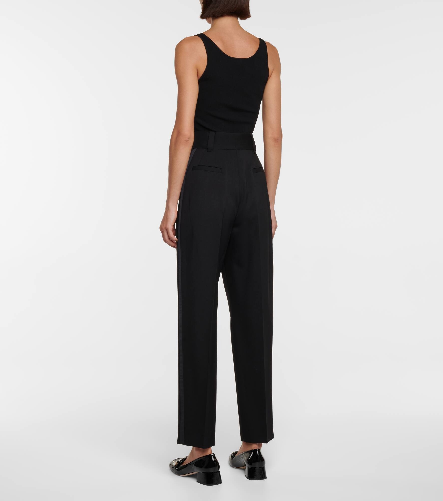 Stretch-wool grain-de-poudre pants - 3