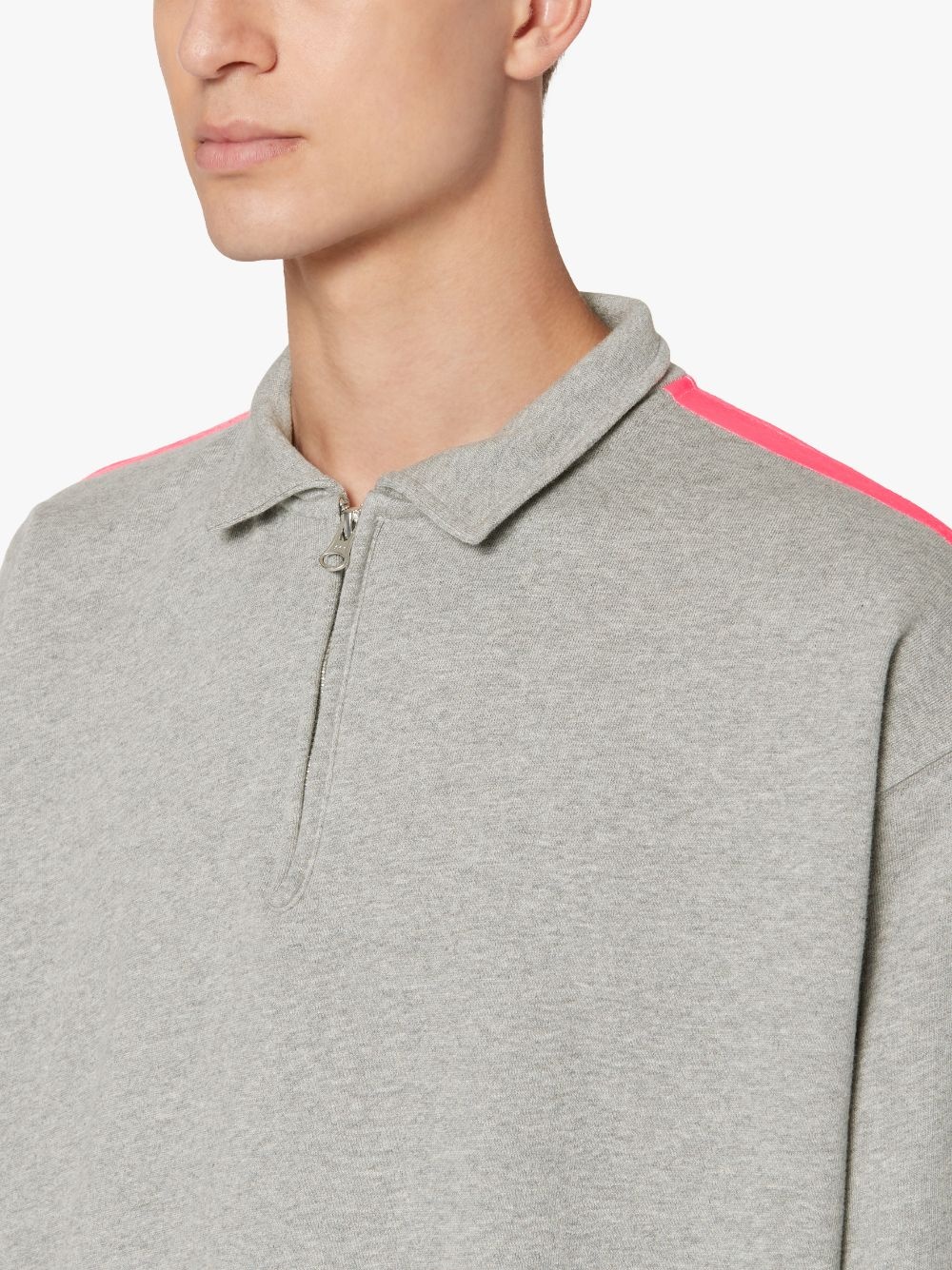 GREY X PINK COTTON ZIP FRONT SWEATSHIRT | GJF-300 - 5