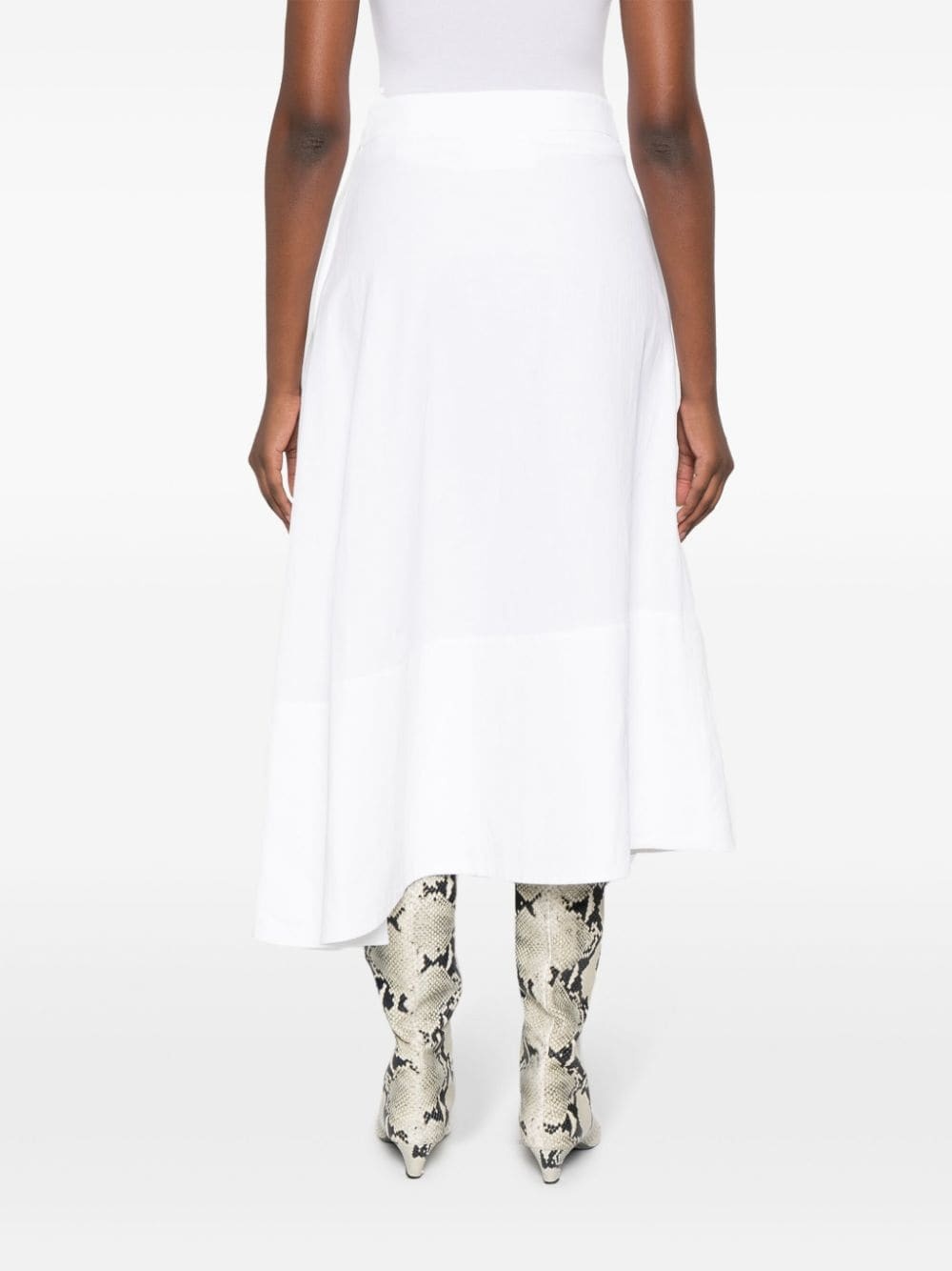 asymmetric linen midi skirt - 4