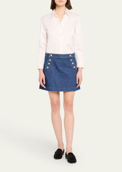 FRAME Sailor Snap Denim Mini Skirt outlook