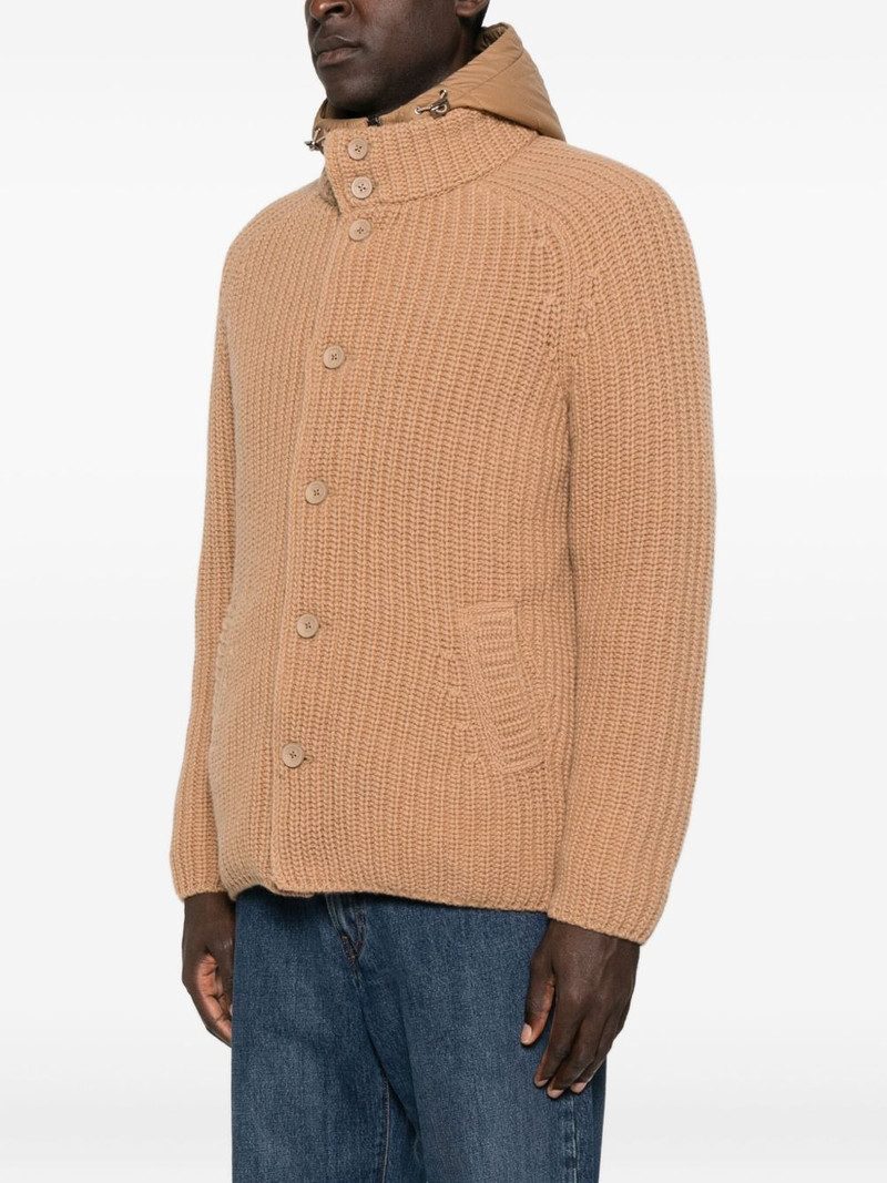 hooded ribbed-knit jacket 3