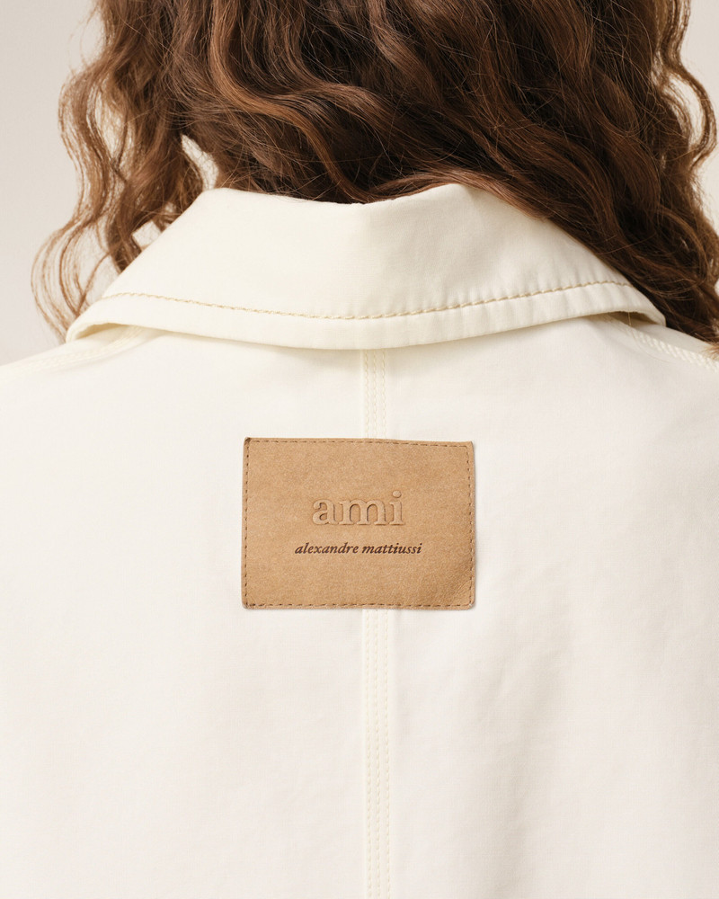 WHITE COTTON WORKER JACKET 4