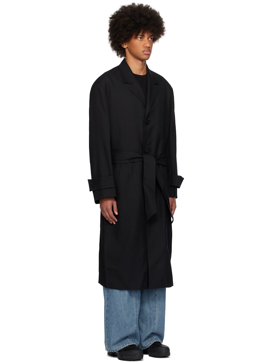 Black Belted Single Coat - 2