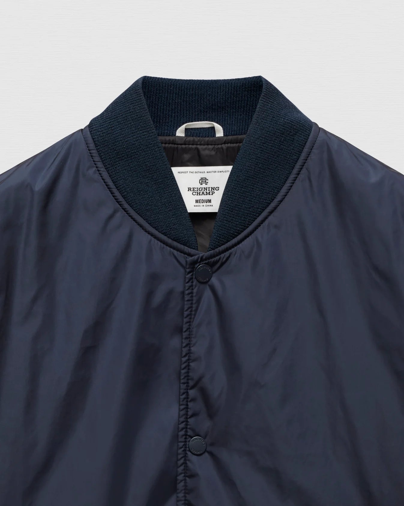 Econyl Satin Nylon Stadium Jacket Navy - 2
