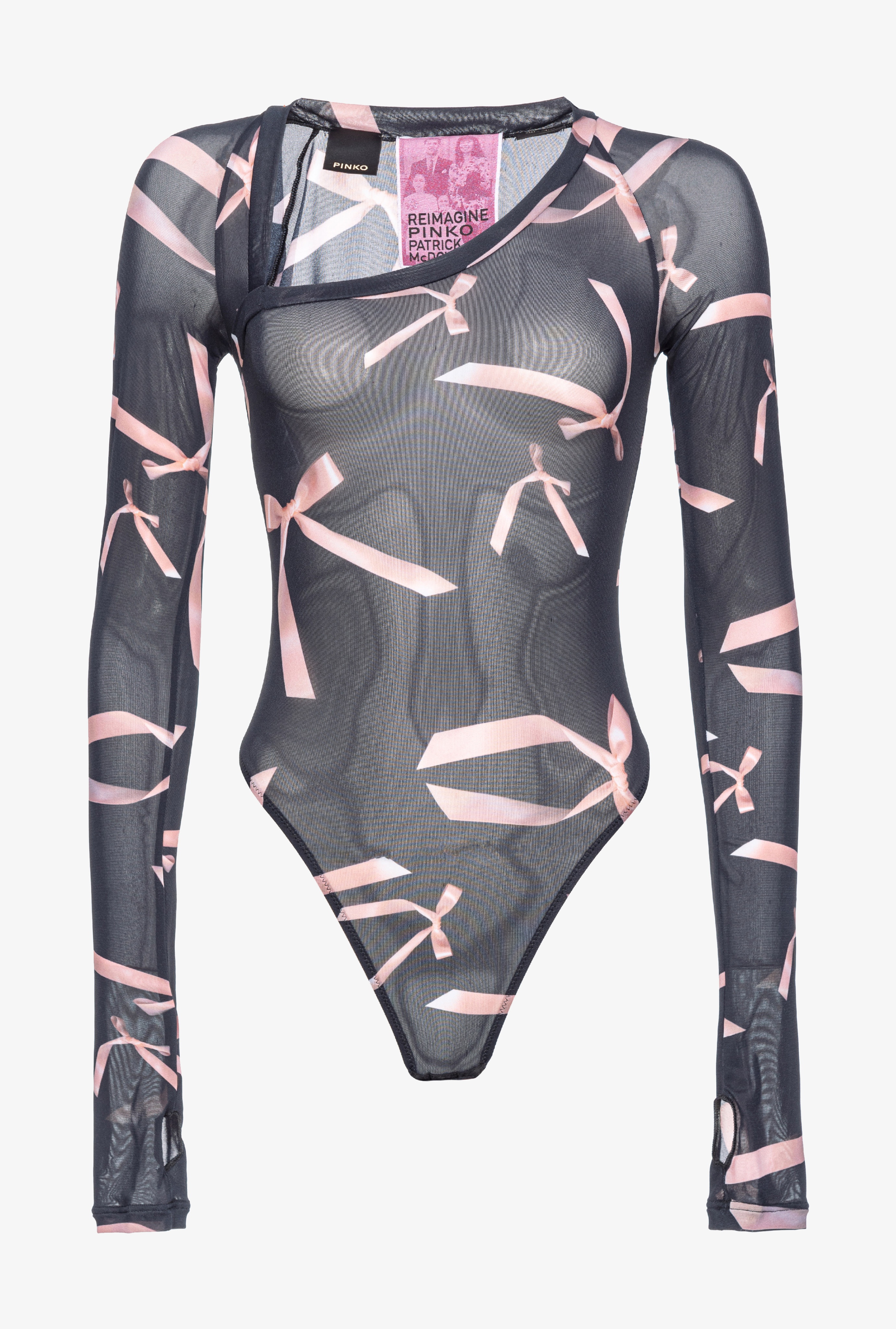 PINKO REIMAGINE BOW-PRINT BODYSUIT BY PATRICK MCDOWELL - 1