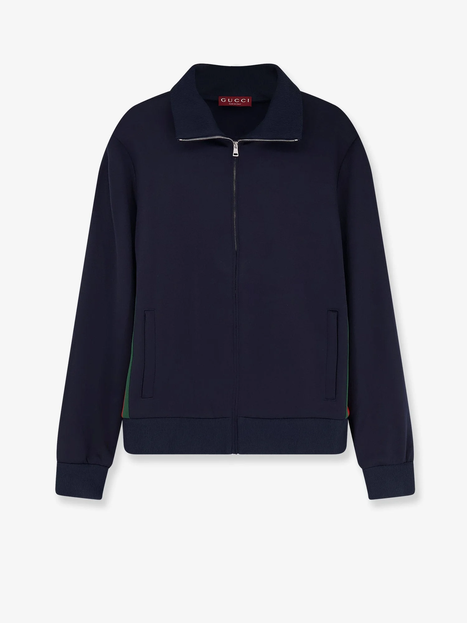 Gucci Jersey Sweatshirt with Web Band Blue - 1