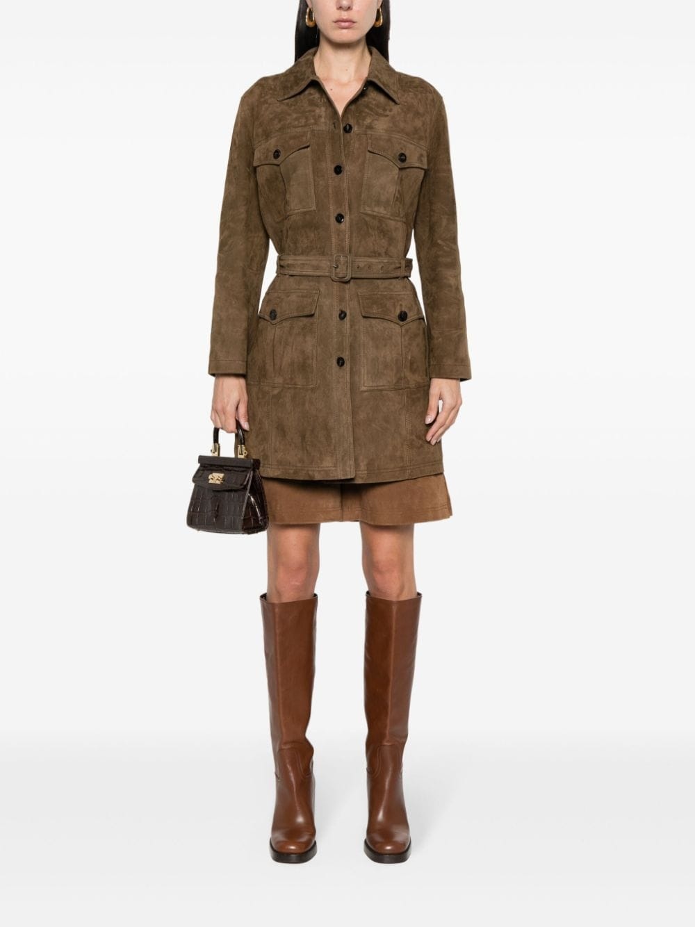 suede leather coat - 2