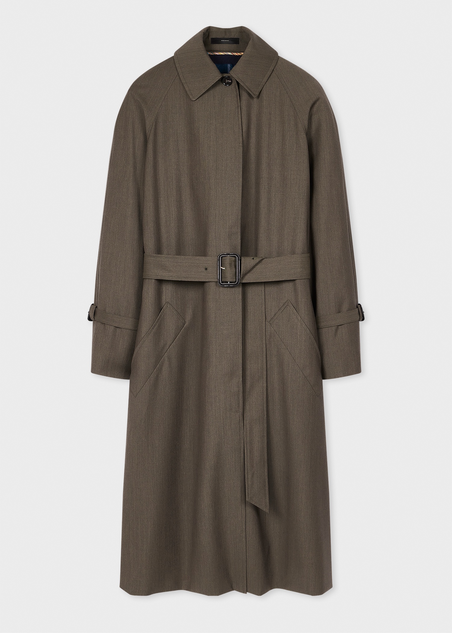 Women's Grey Mélange Belted 'Storm System' Mac Coat - 1