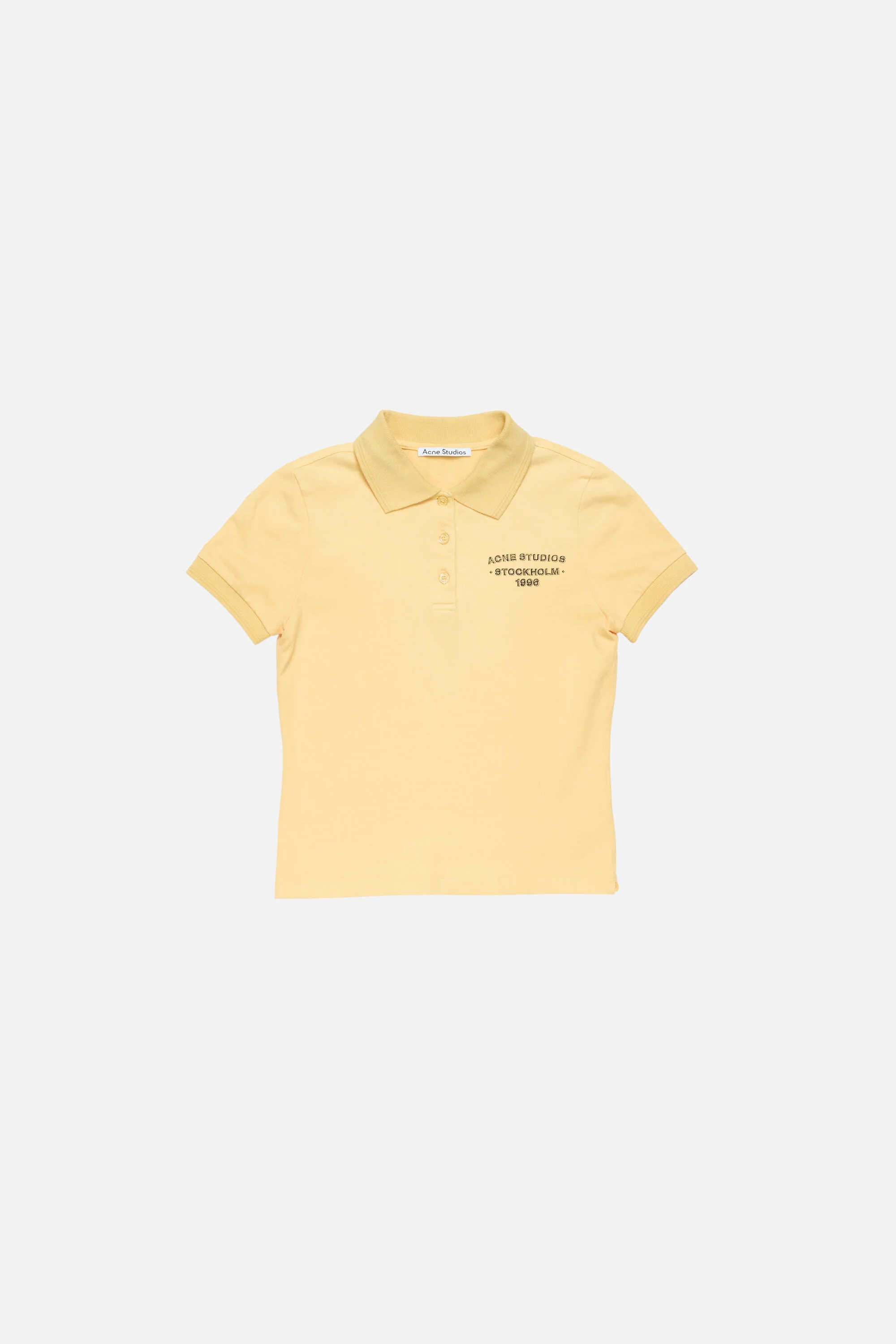 Washed polo t-shirt - Warm yellow - 1