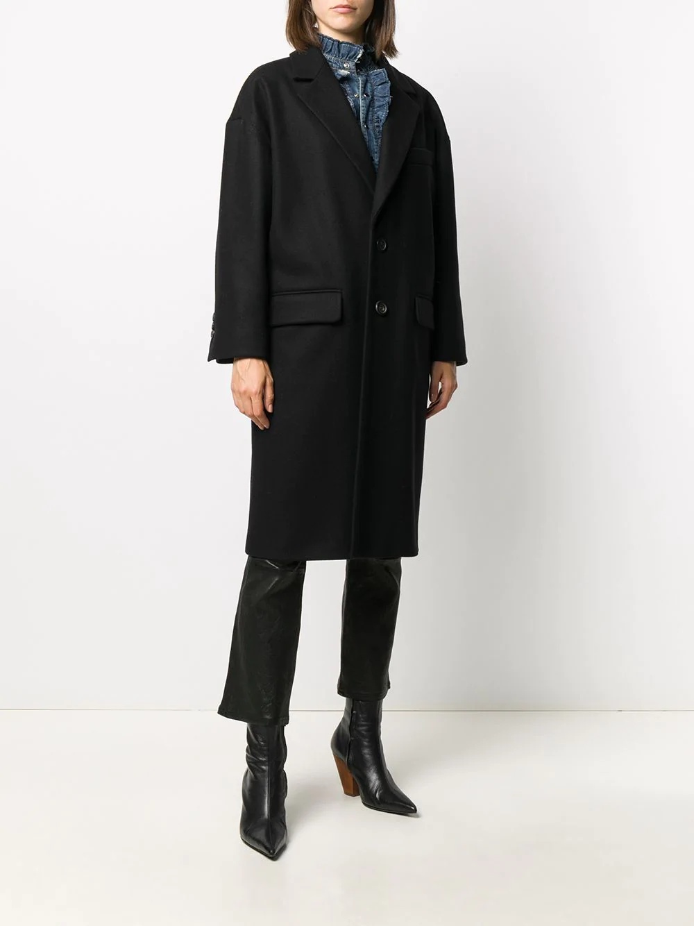 tailored single-breasted coat - 3