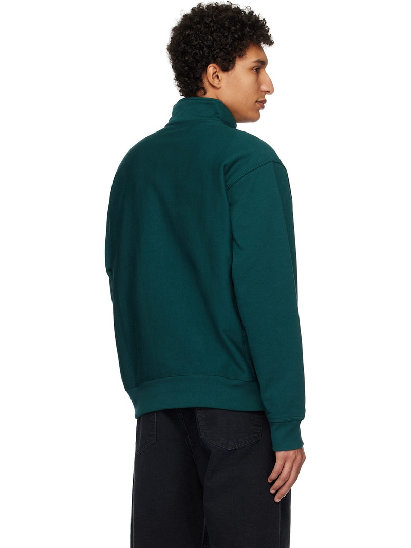 Green Half Zip American Script Sweatshirt 3