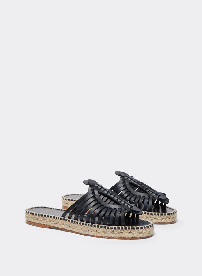 'WOVEN' LEATHER ESPADRILLES - 4