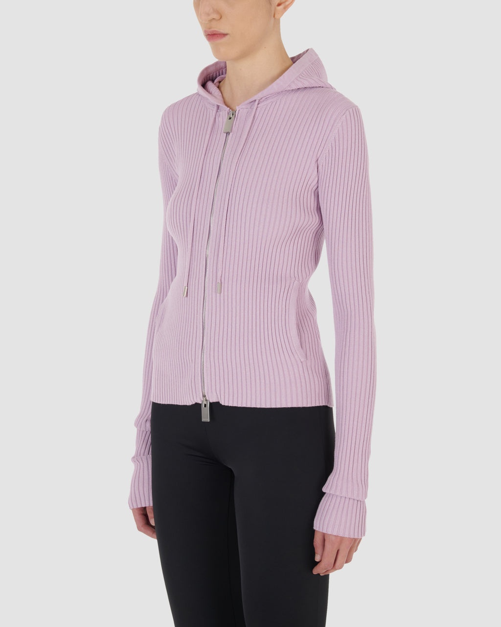 RIBBED KNIT HOODIE - 3