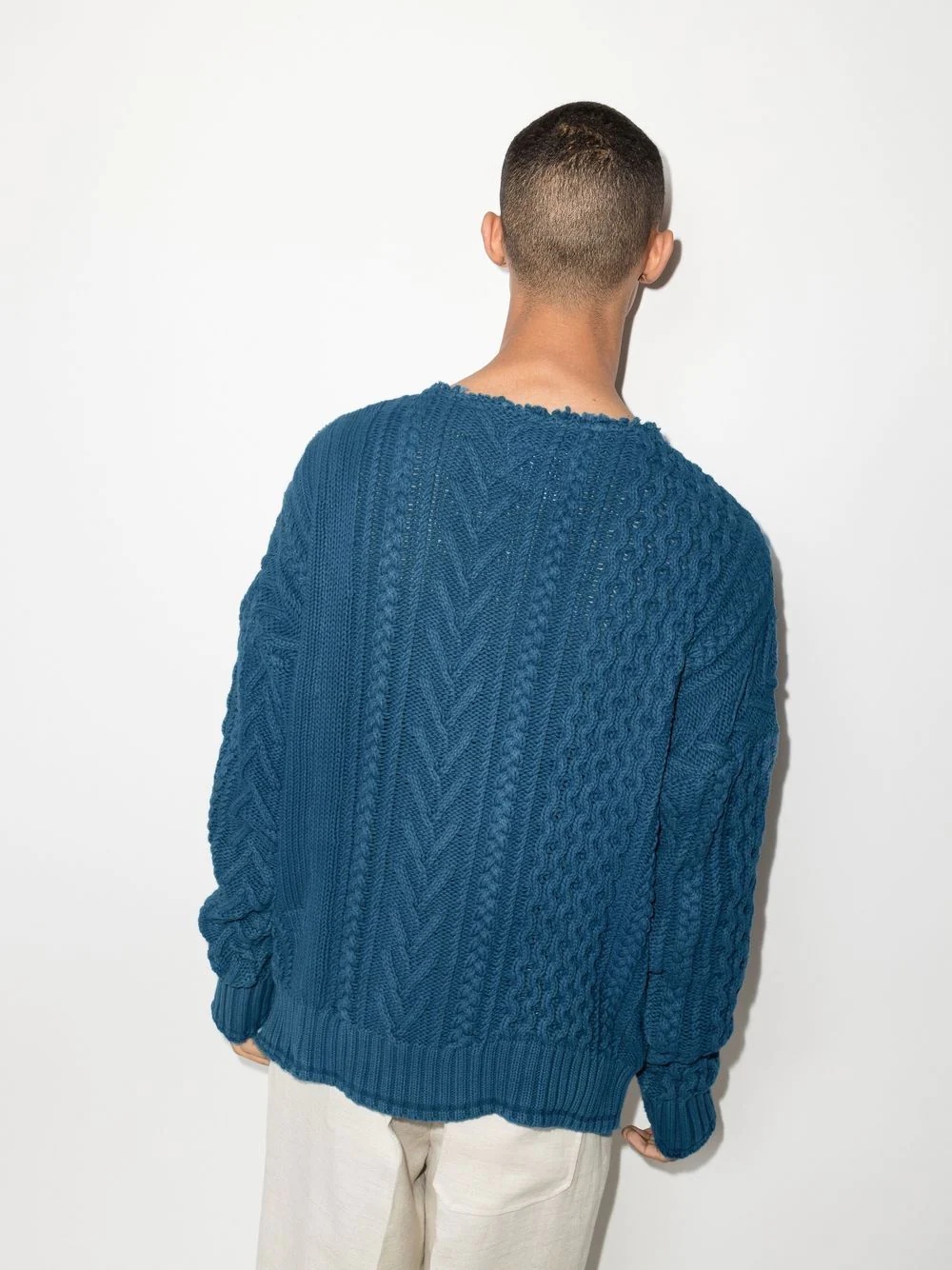 fisherman's knit crew neck jumper - 3