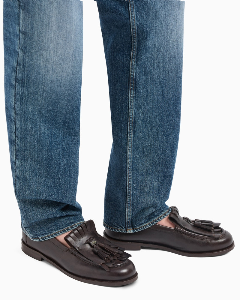 J76 STRAIGHT-FIT, WASHED-DENIM JEANS 5