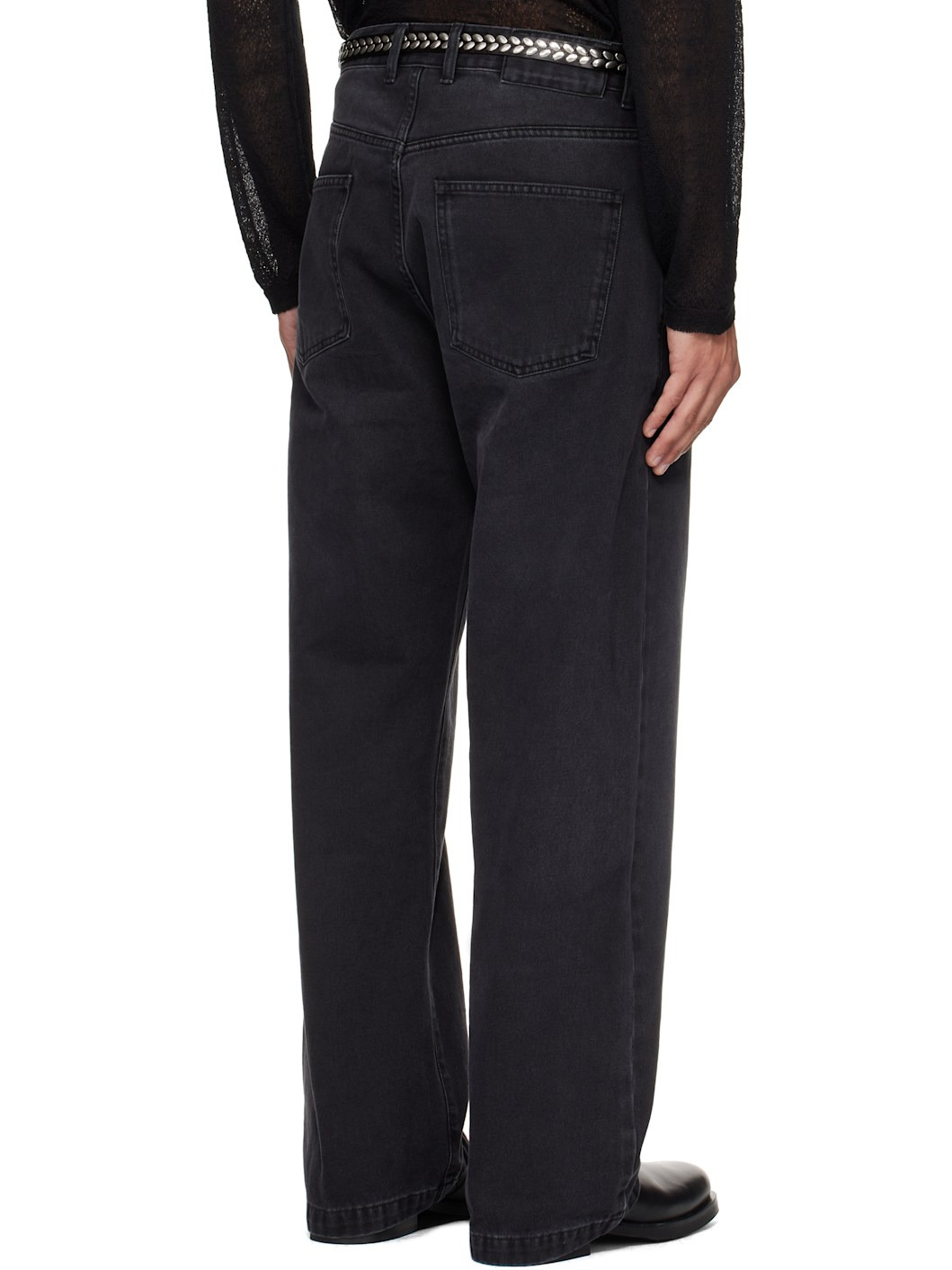 Black Straight Cut Jeans - 3