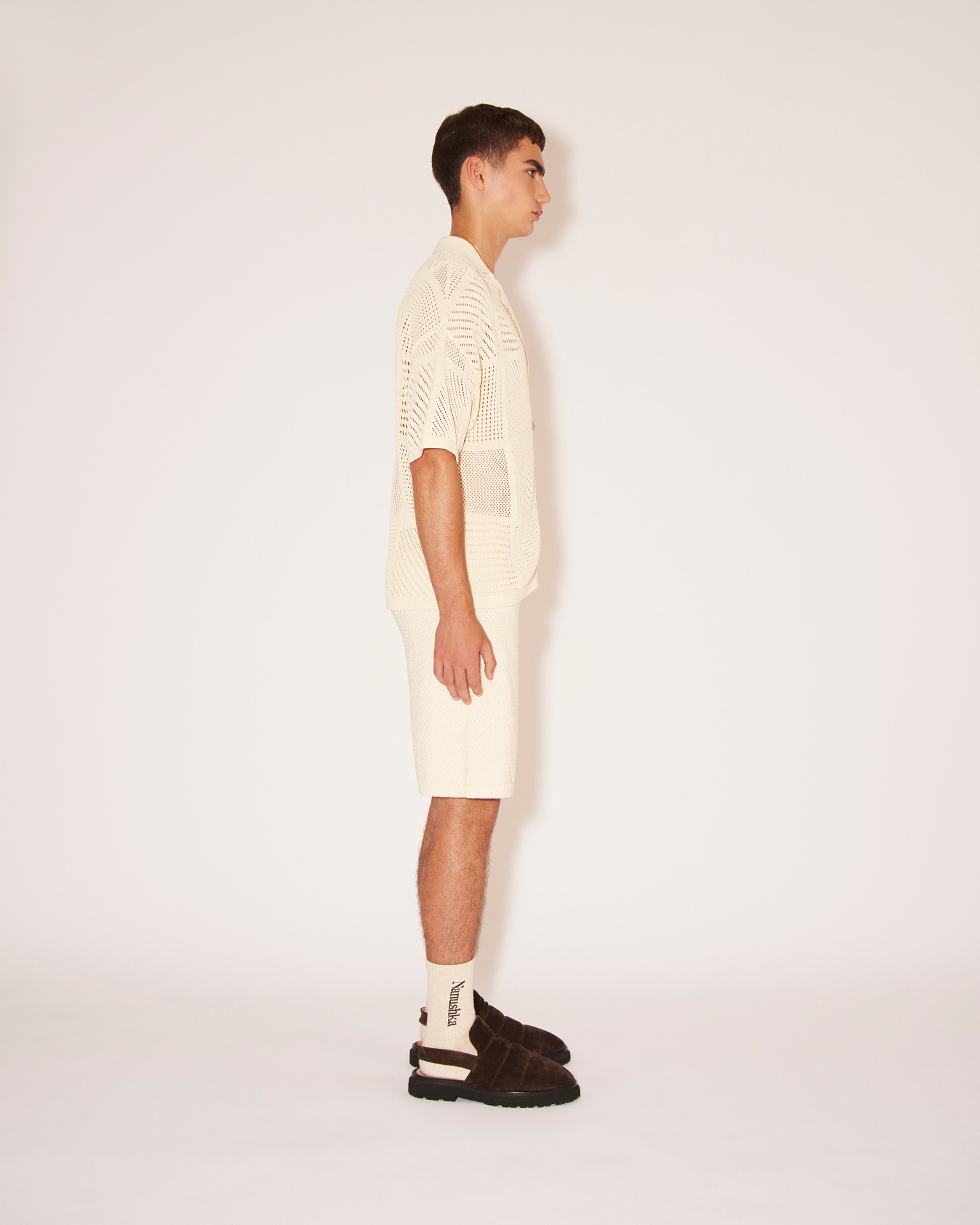 AYAAN - Paper crochet beach shirt - Creme - 3