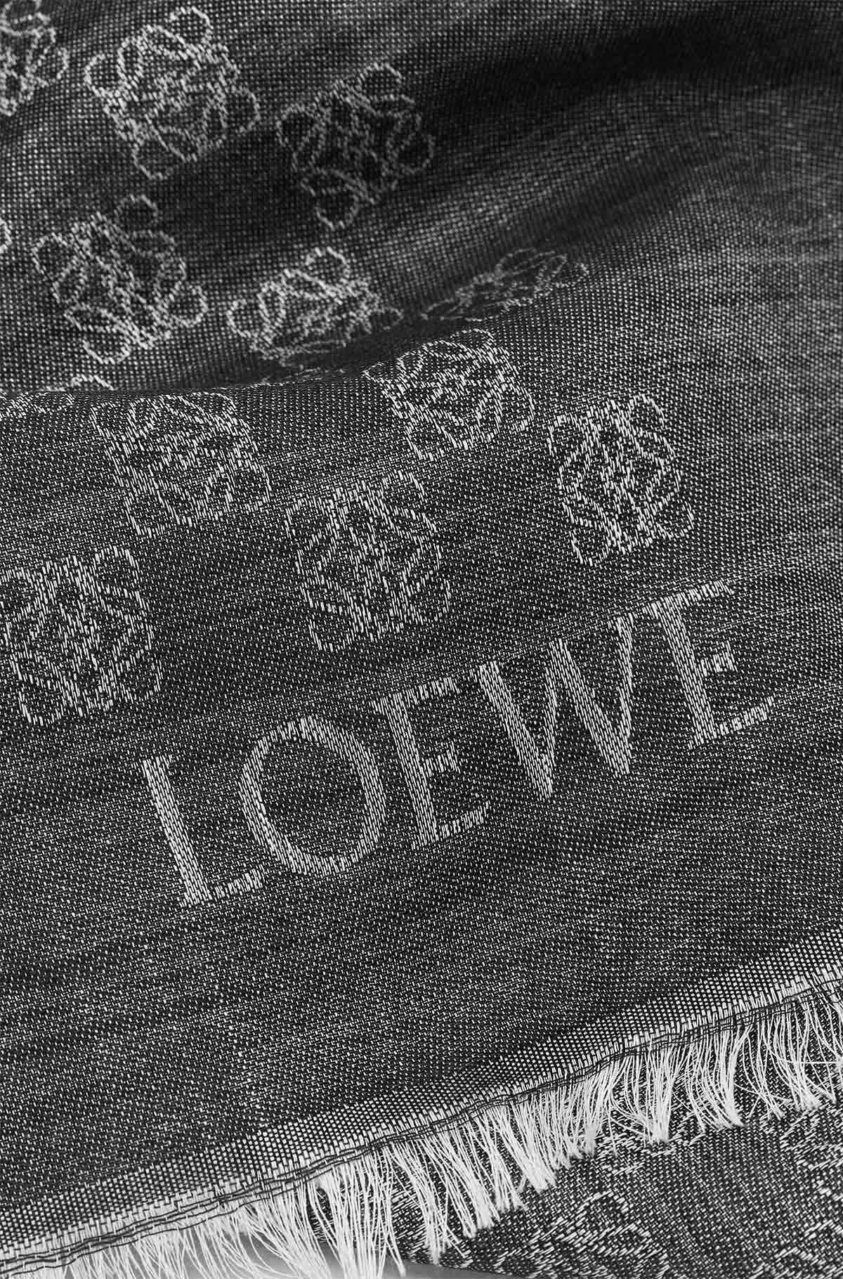 LOEWE Anagram scarf in wool and silk - 3