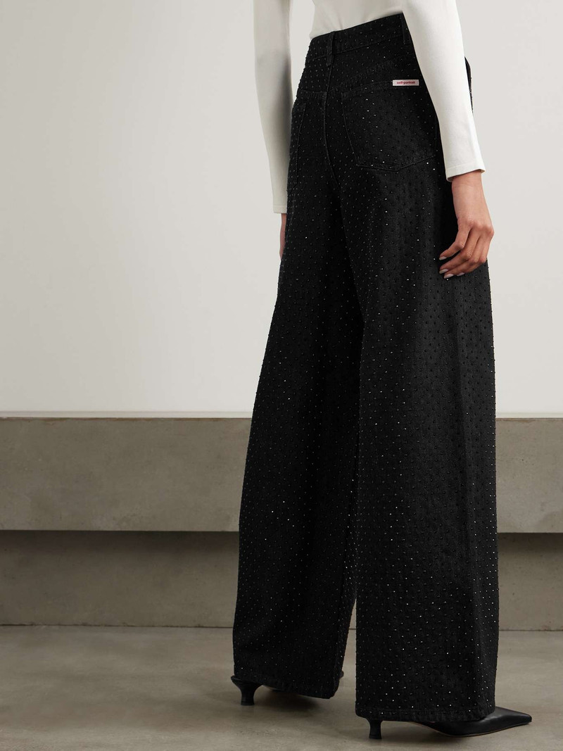 Crystal-embellished high-rise wide-leg jeans 4