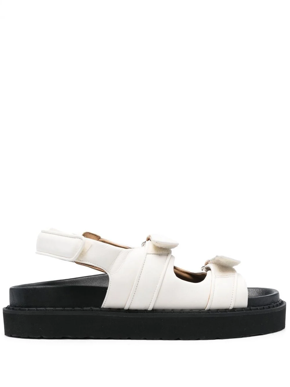 touch-strap platform leather sandals - 1