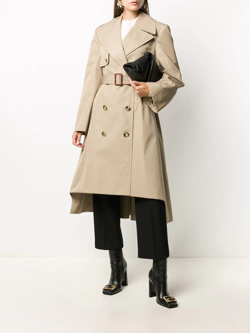 button-front trench coat - 2