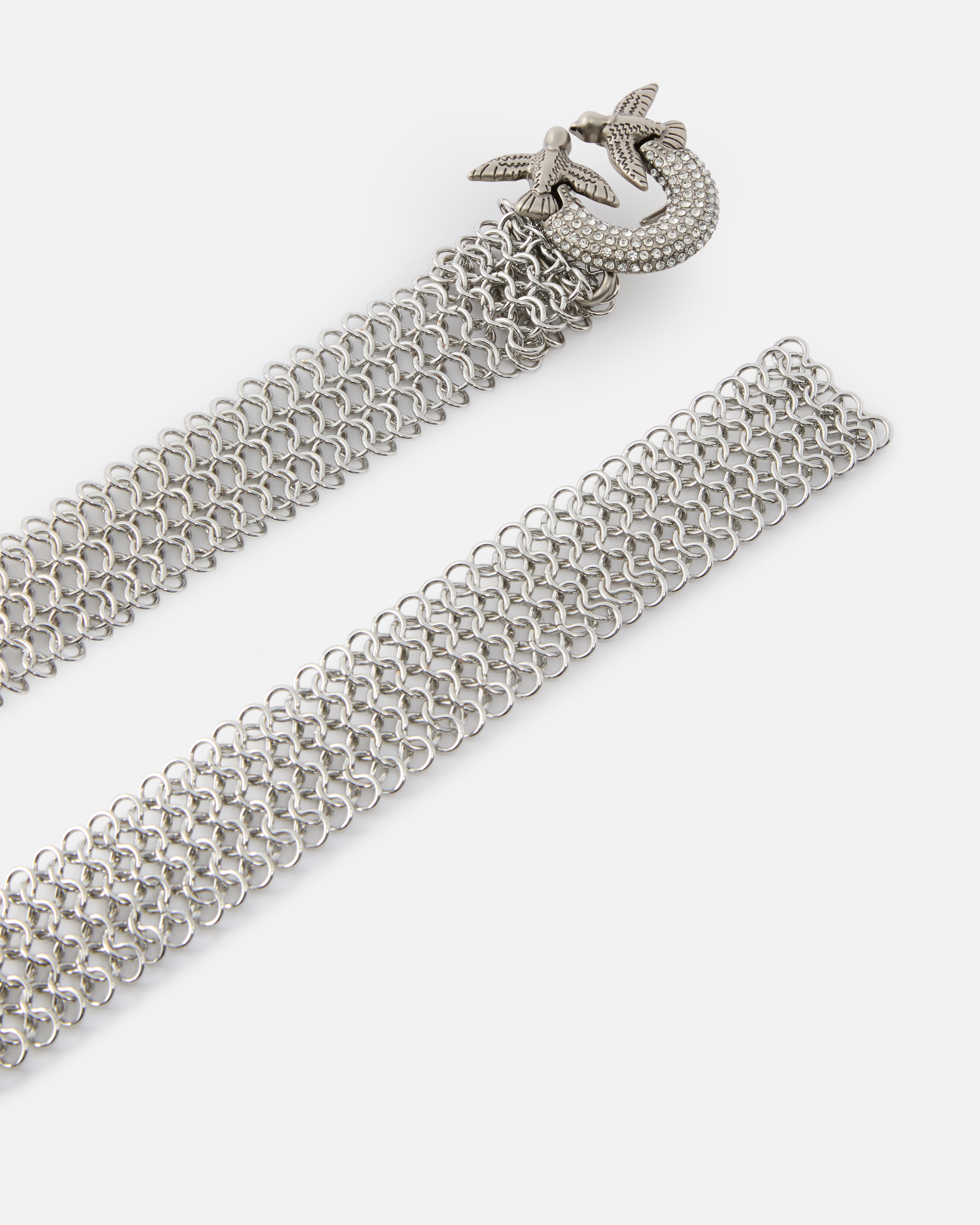 2.5 CM METALLIC MESH BELT WITH RHINESTONE BUCKLE - 3
