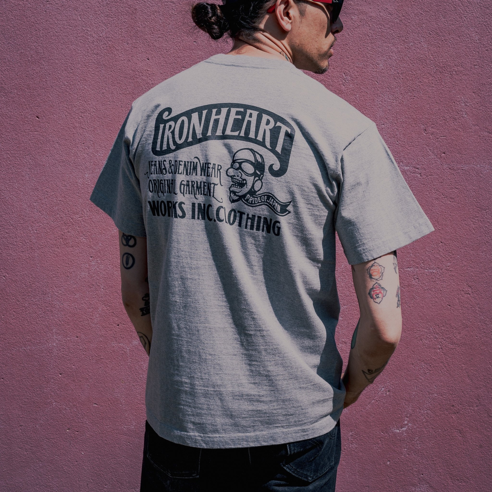 IHPT-2301-GRY 7.5oz Printed Loopwheel Crew Neck T-Shirt - Grey - 5