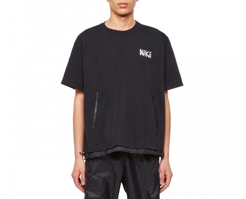 Nike Nike x sacai Logo T-Shirt 'Black White' DQ9055-010 outlook