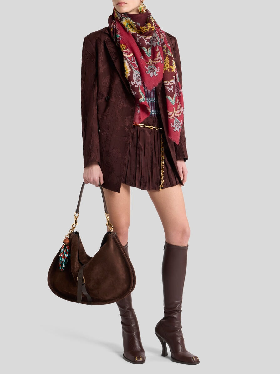 DOUBLE-BREASTED WOOL-BLEND BARK-EFFECT JACKET - 3