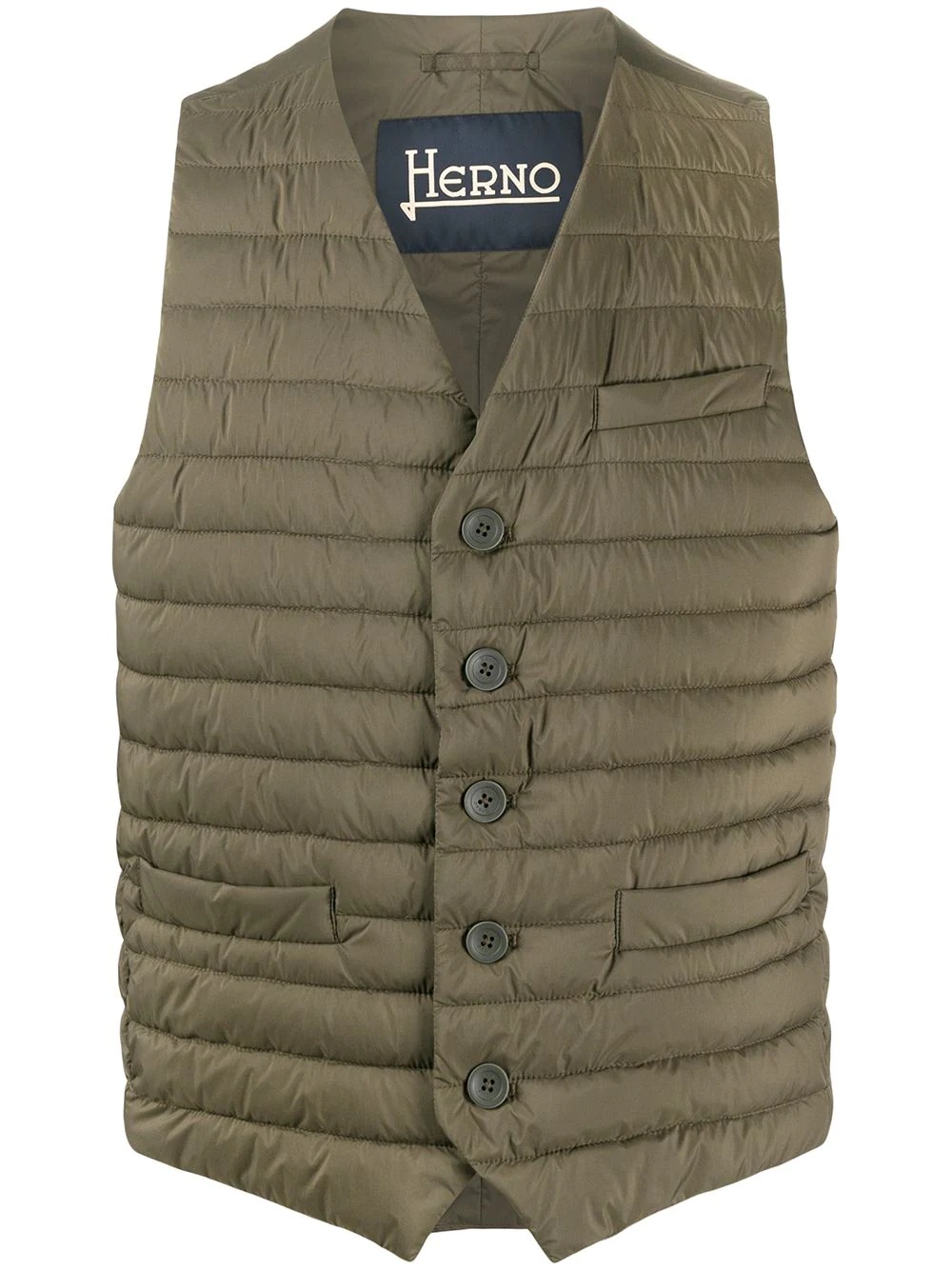 quilted V-neck gilet - 1