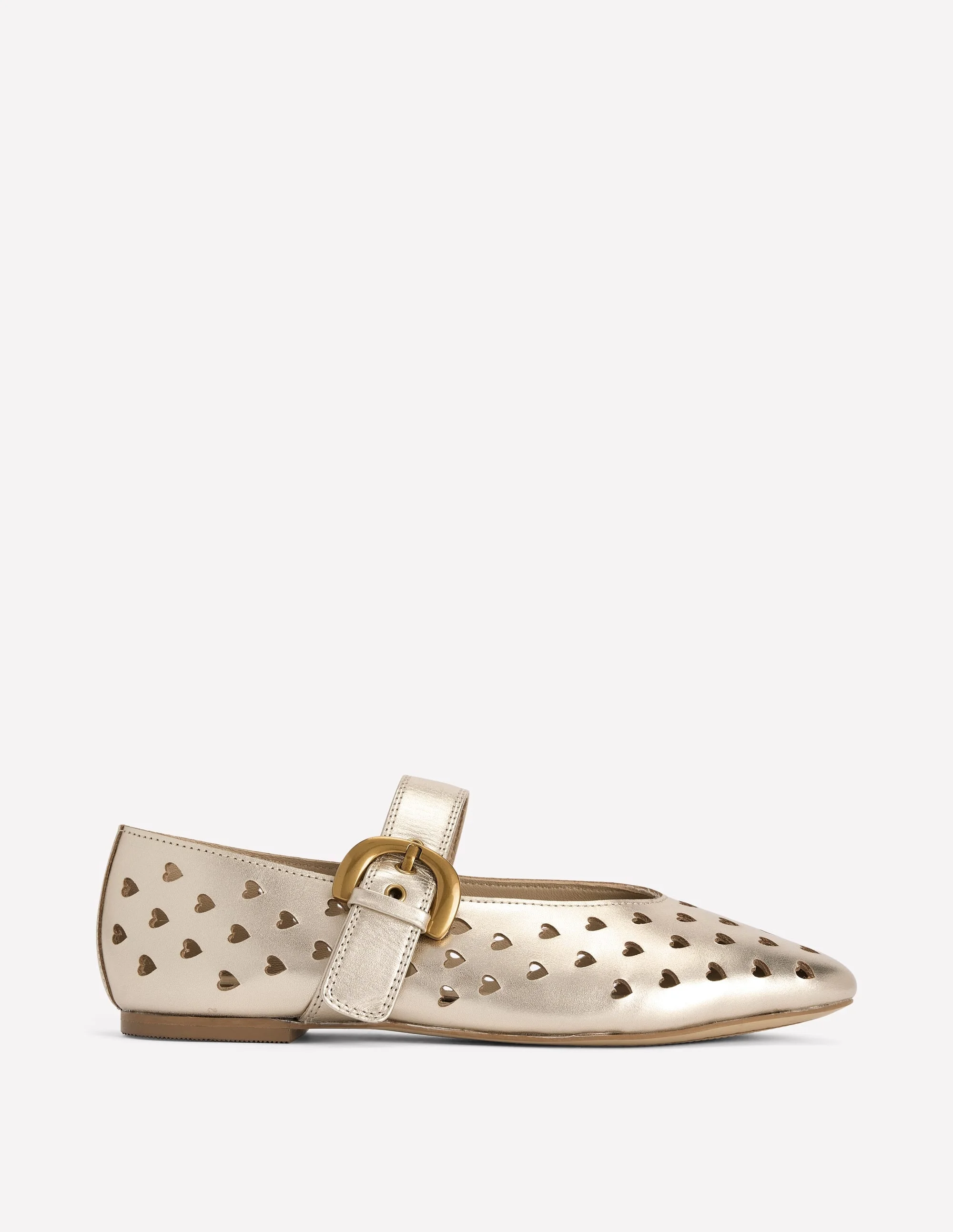 Kylie Flat Buckle Mary Janes-Gold - 1