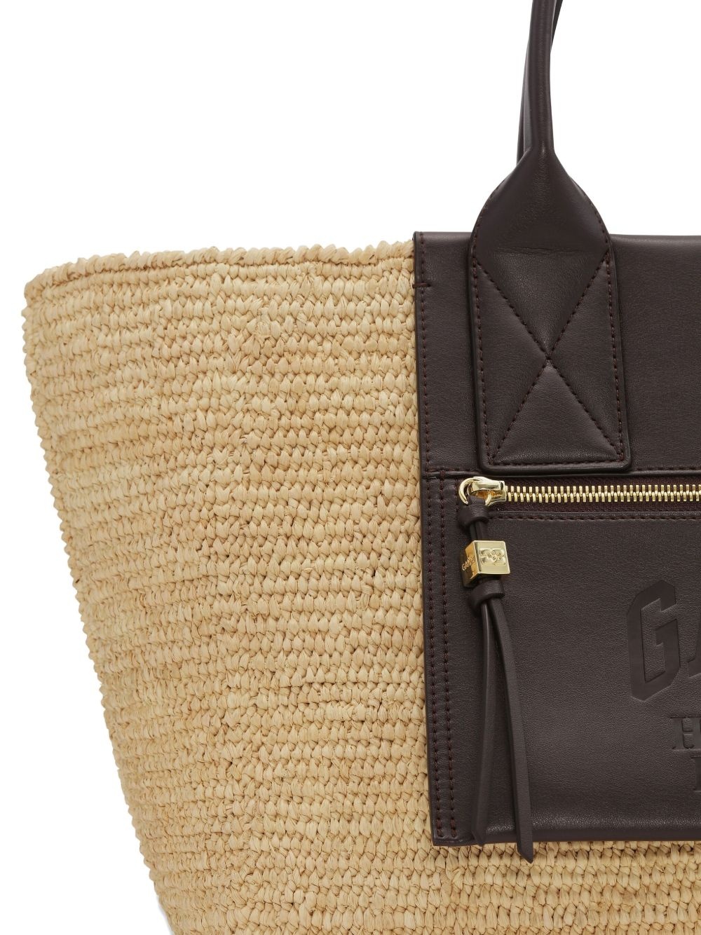 medium raffia tote bag - 6