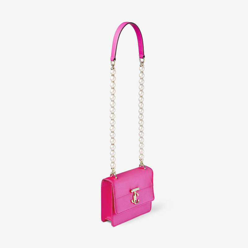 Varenne Quad XS
Fuchsia Satin Shoulder Bag with Pearl Strap 5
