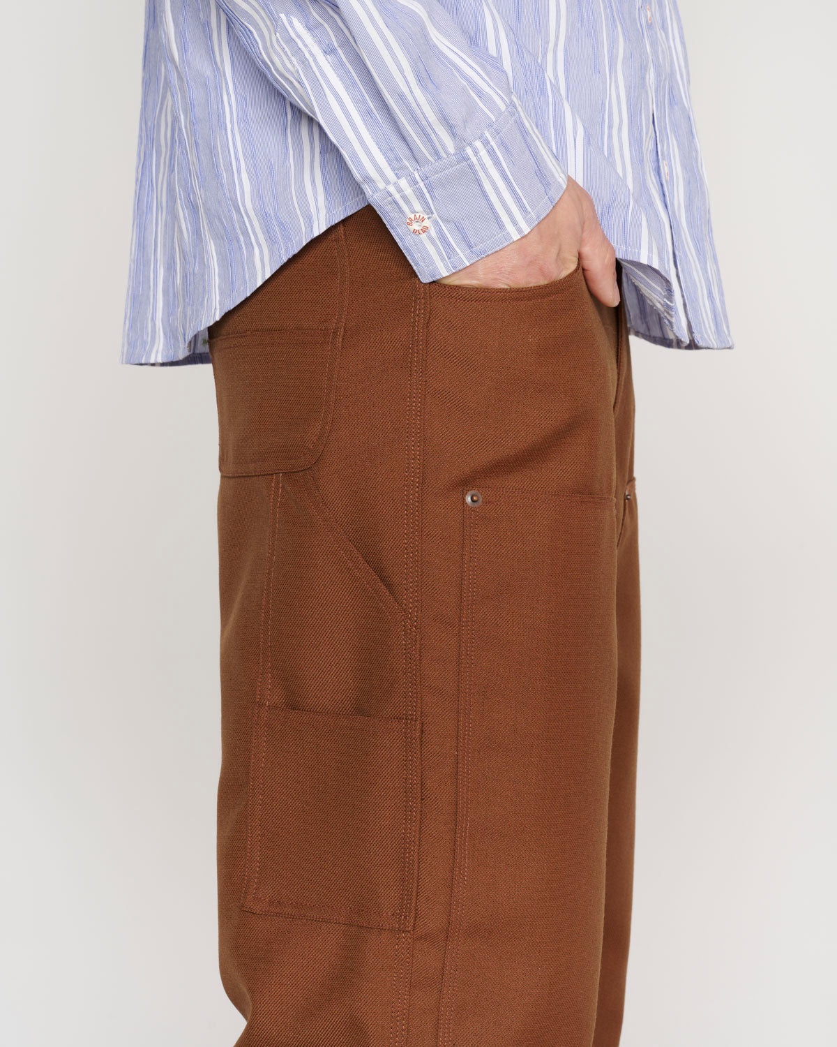 Serge Wool Double Knee Utility Pant - Brown - 5