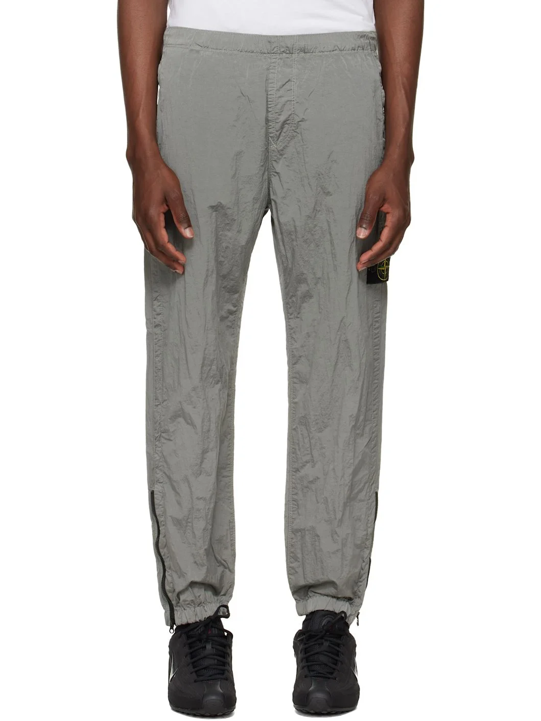 Gray 3100035 Nylon Metal ECONYL Trousers - 1