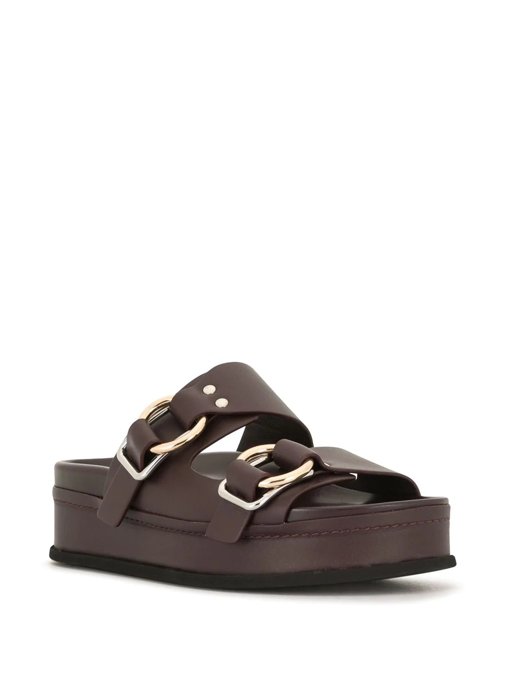 Freida double-buckle platform slides - 2