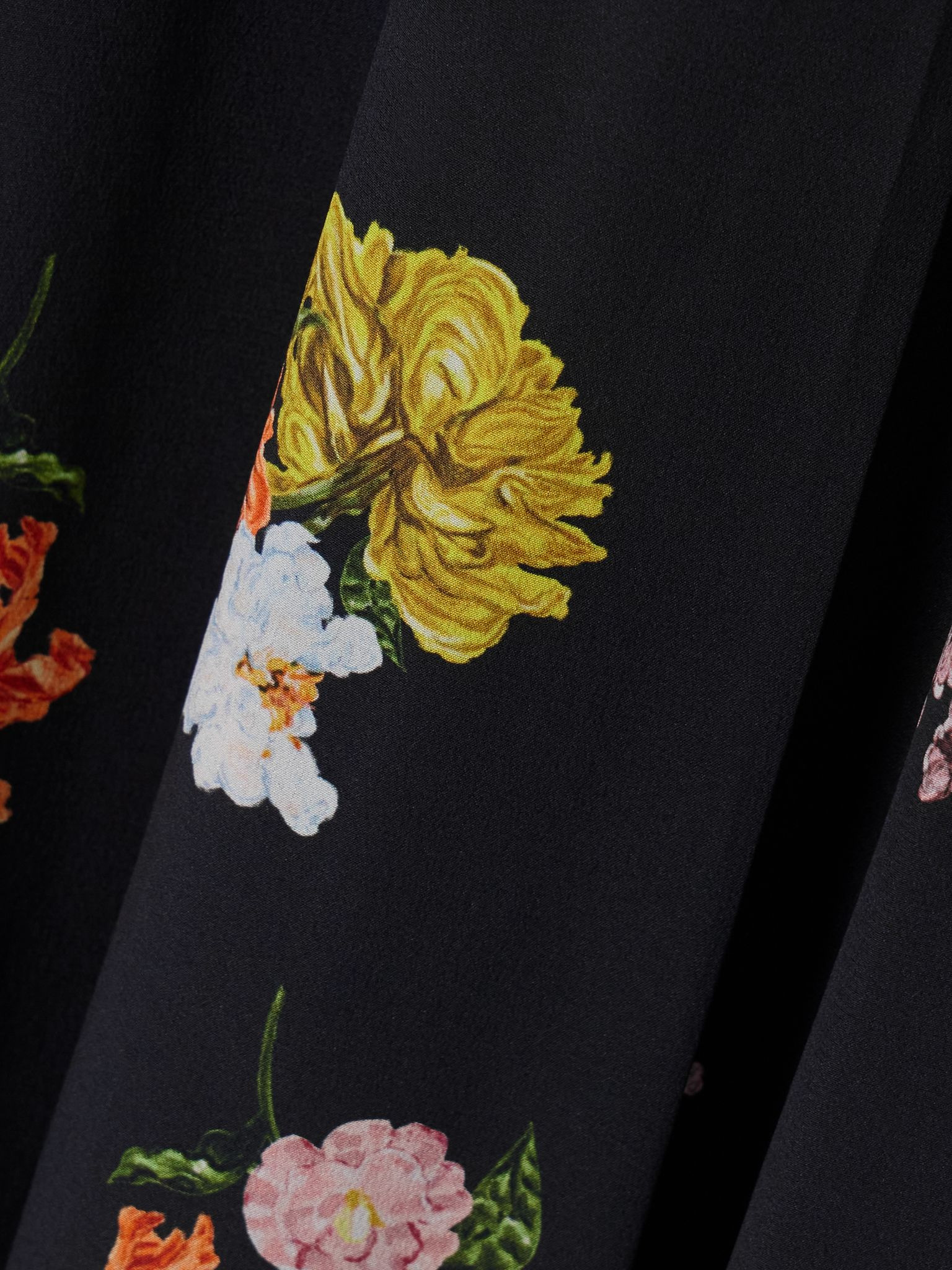 Kenzie floral-print silk crepe de chine skirt Black - 4