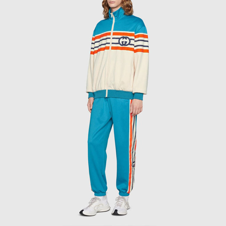 Gucci Interlocking G Stripe Jacket 'Light Blue Ivory' 673299-XJDU1-4628 - 4
