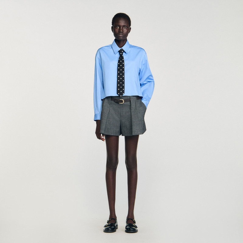 Sandro CROPPED SHIRT WITH DETACHABLE TIE outlook