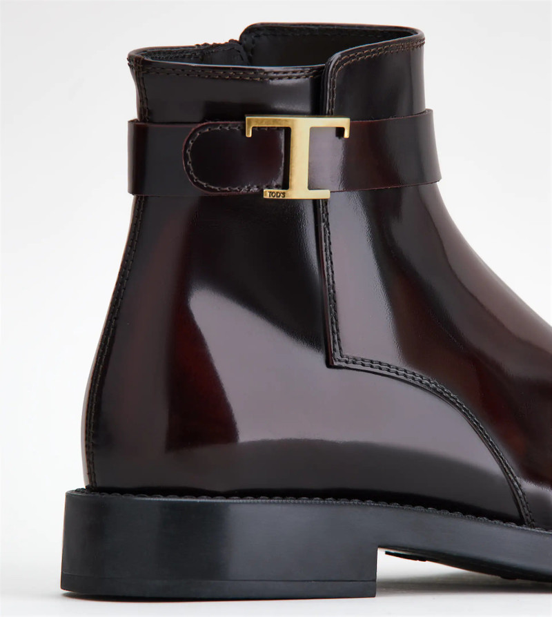 TIMELESS ANKLE BOOTS IN LEATHER - BURGUNDY 6