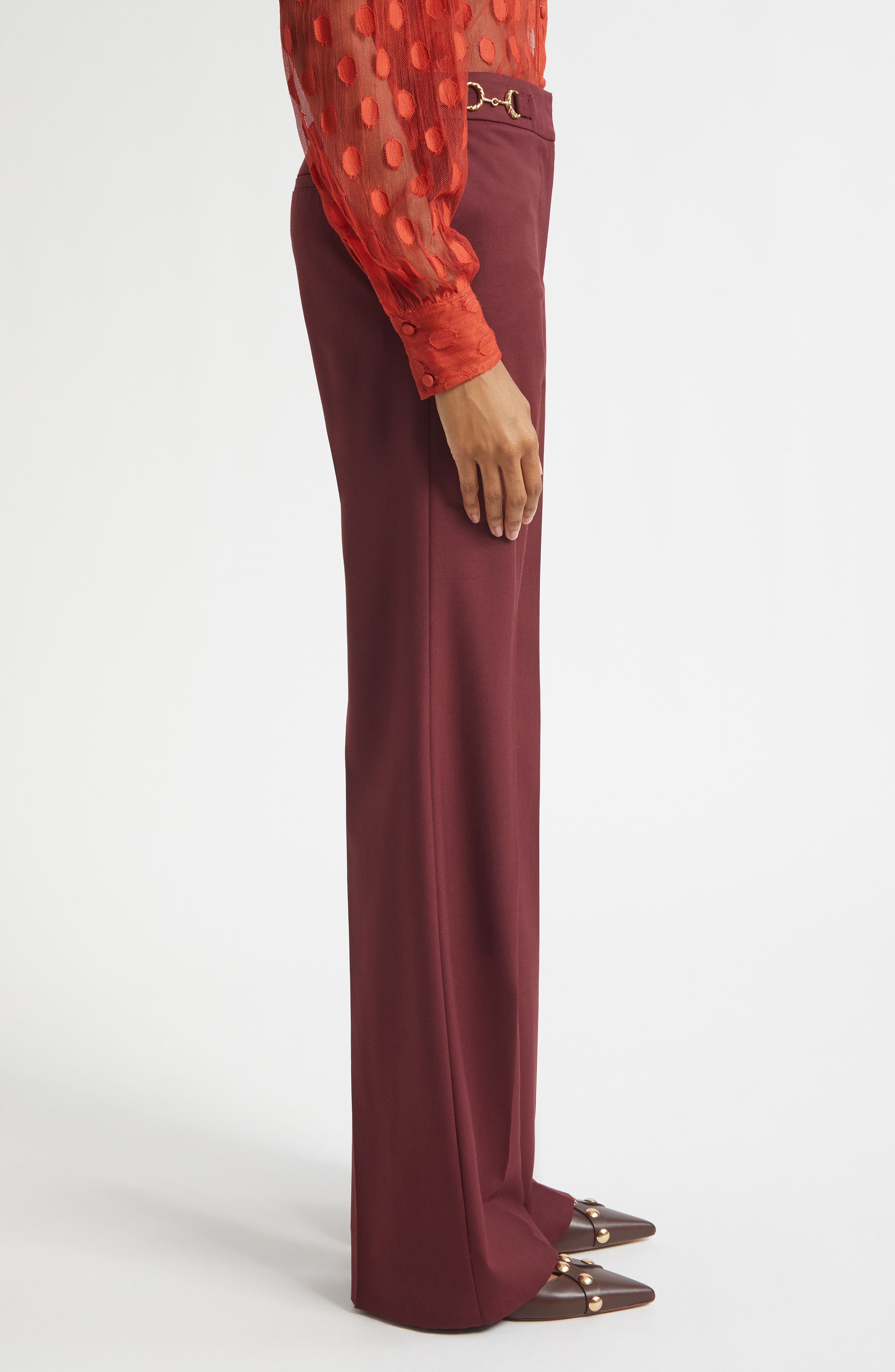 Ulla Johnson Quartier Mid Rise Pants in Bordeaux at Nordstrom - 4