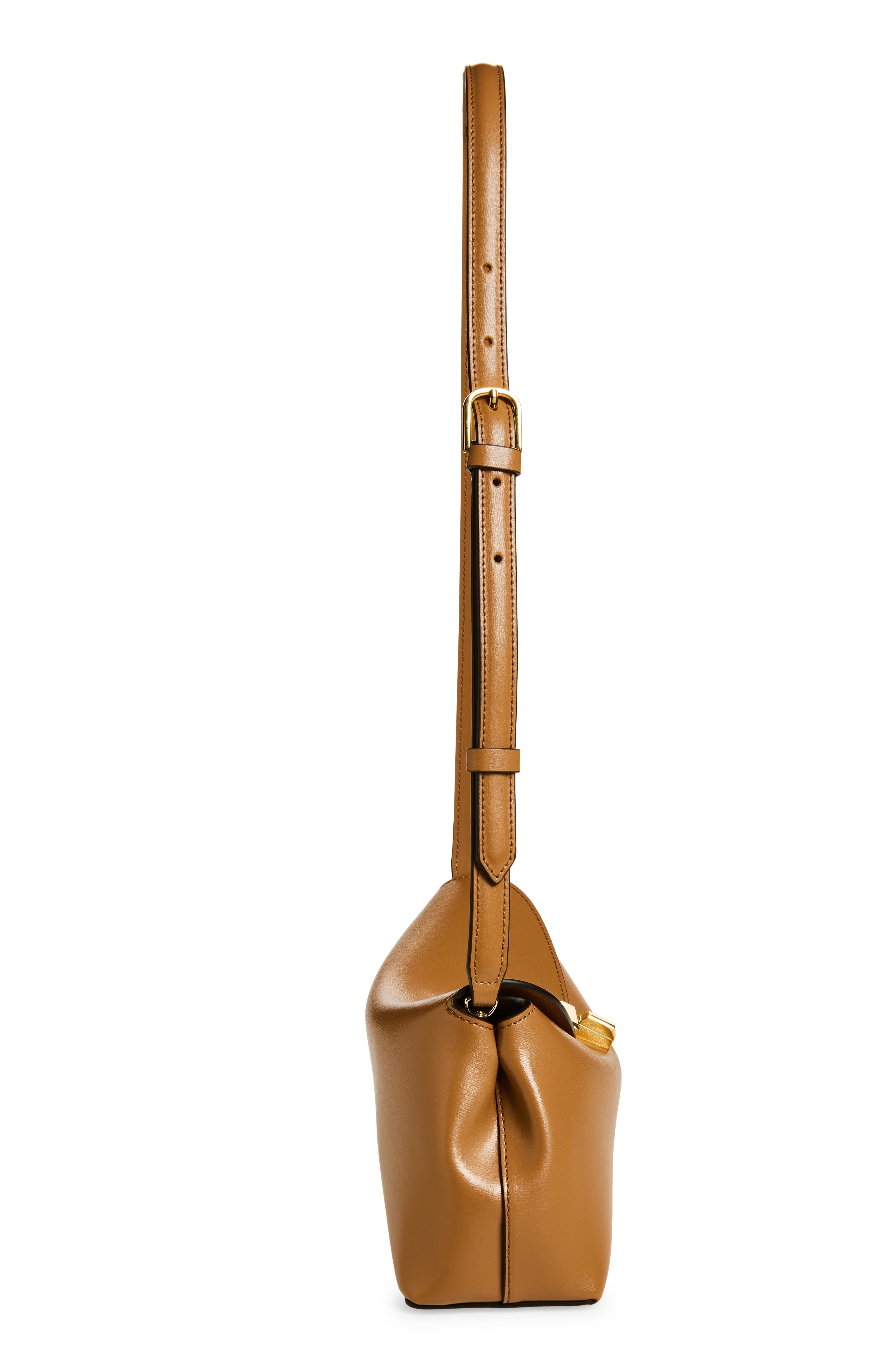 TOTEME Palmellata T-Lock Leather Clutch Crossbody in Camel at Nordstrom - 6