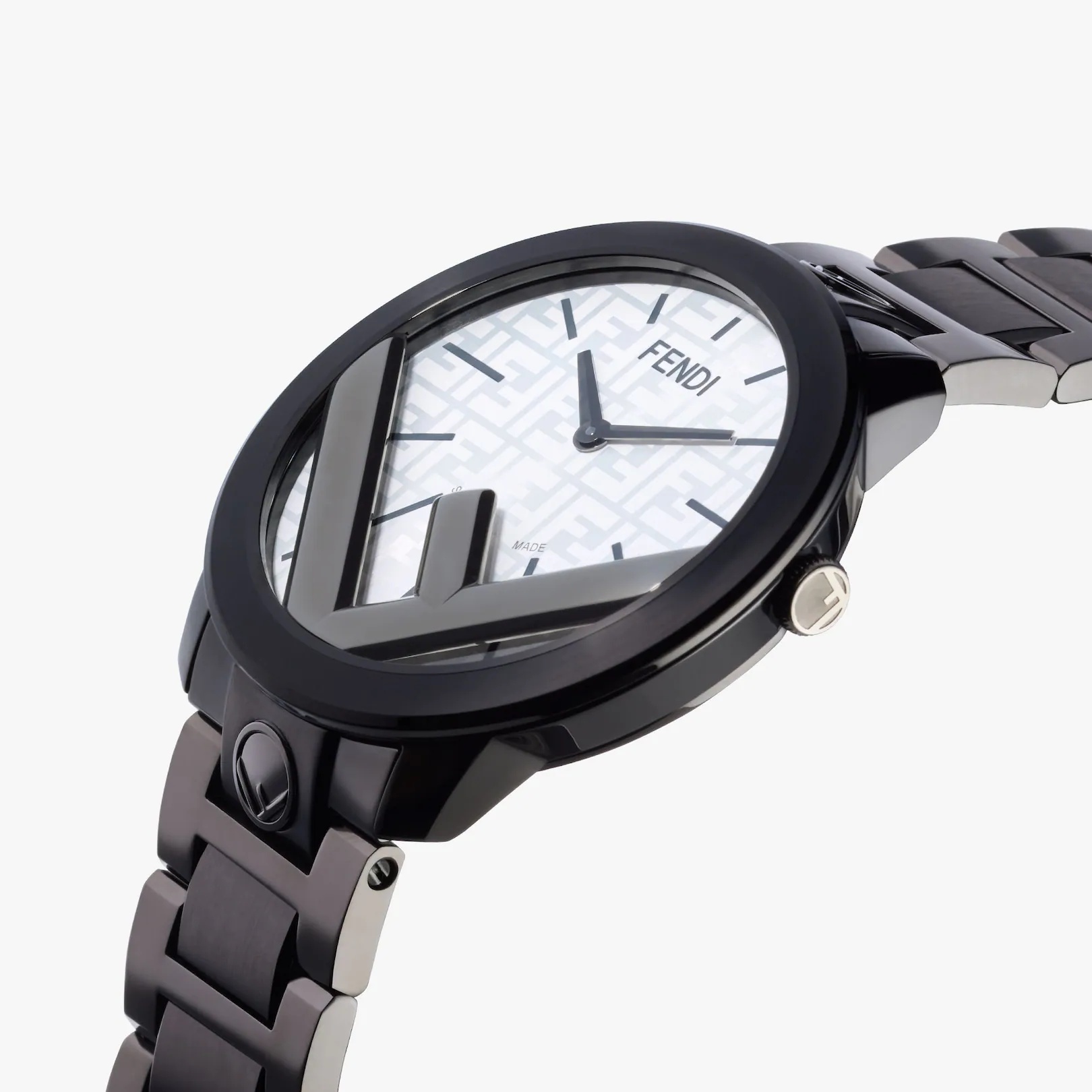 41 mm stainless steel round case with glossy and satin-finish black PVD coating, with tone on tone s - 2