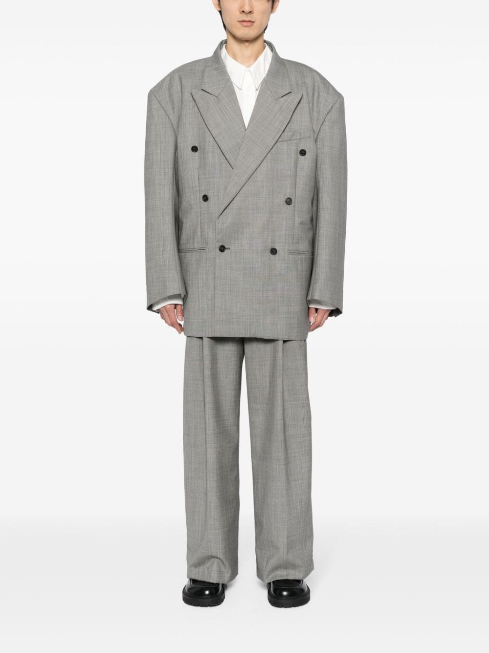 double-breasted wool blazer - 2