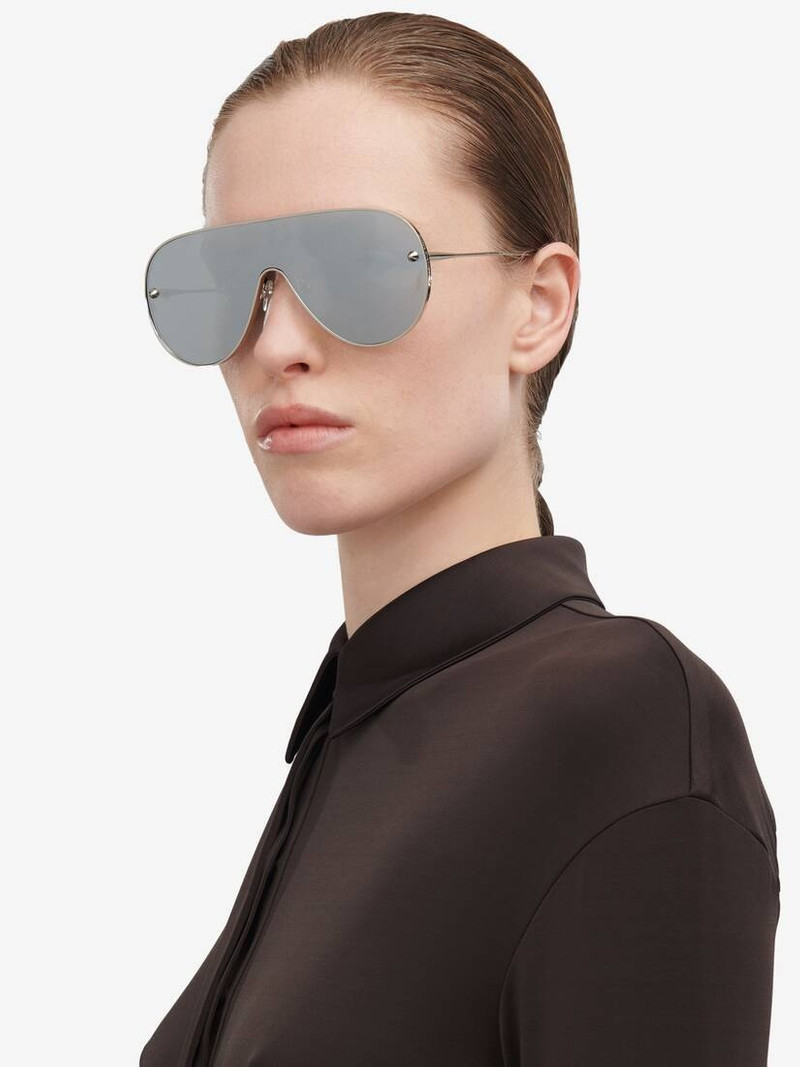 Alexander McQueen Metal Studs Mask Sunglasses outlook