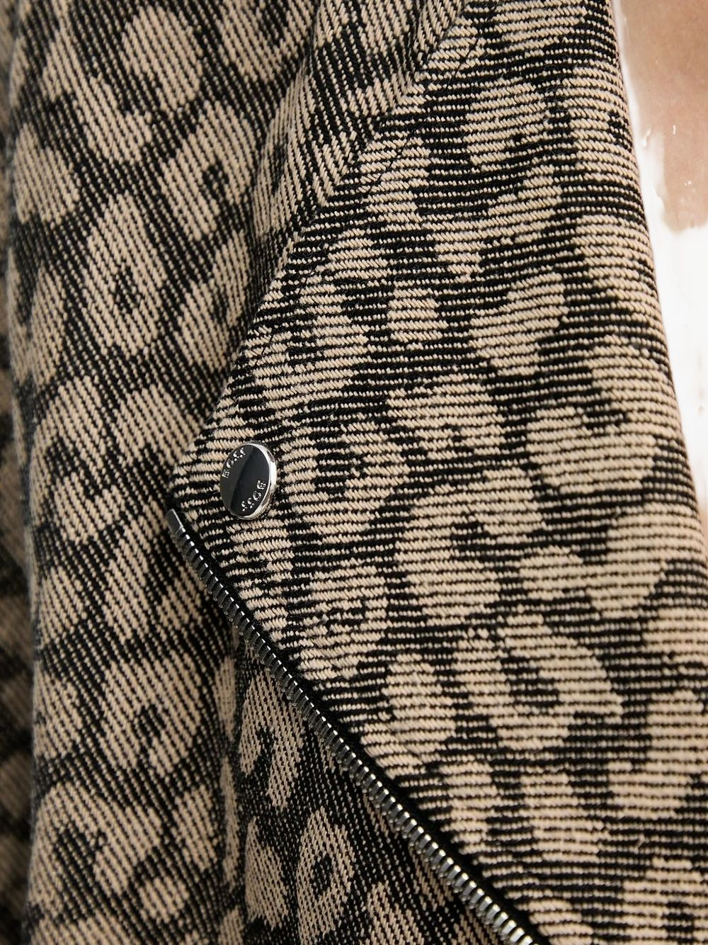 leopard-pattern biker jacket - 3