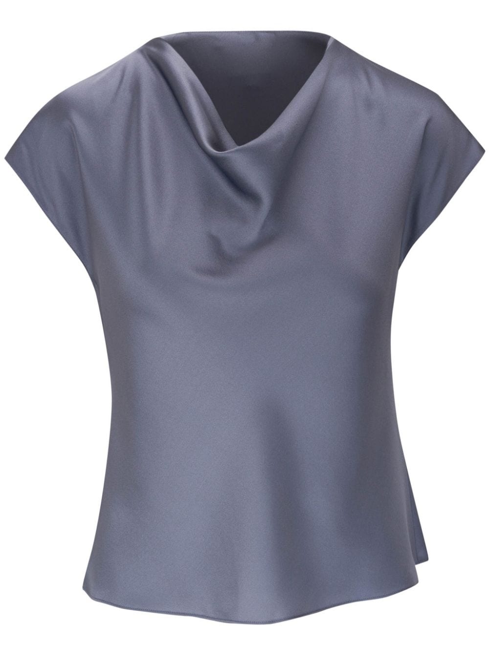 cowl-neck silk T-shirt - 1