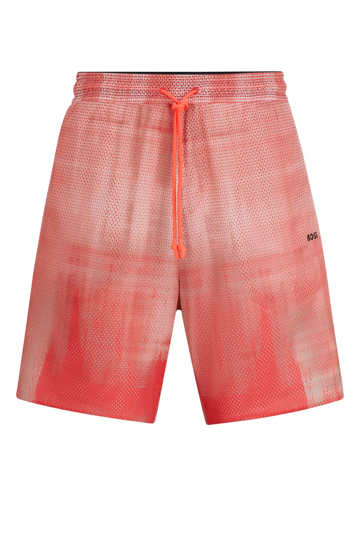 PRINTED-MESH SHORTS WITH LOGO DETAIL - 1