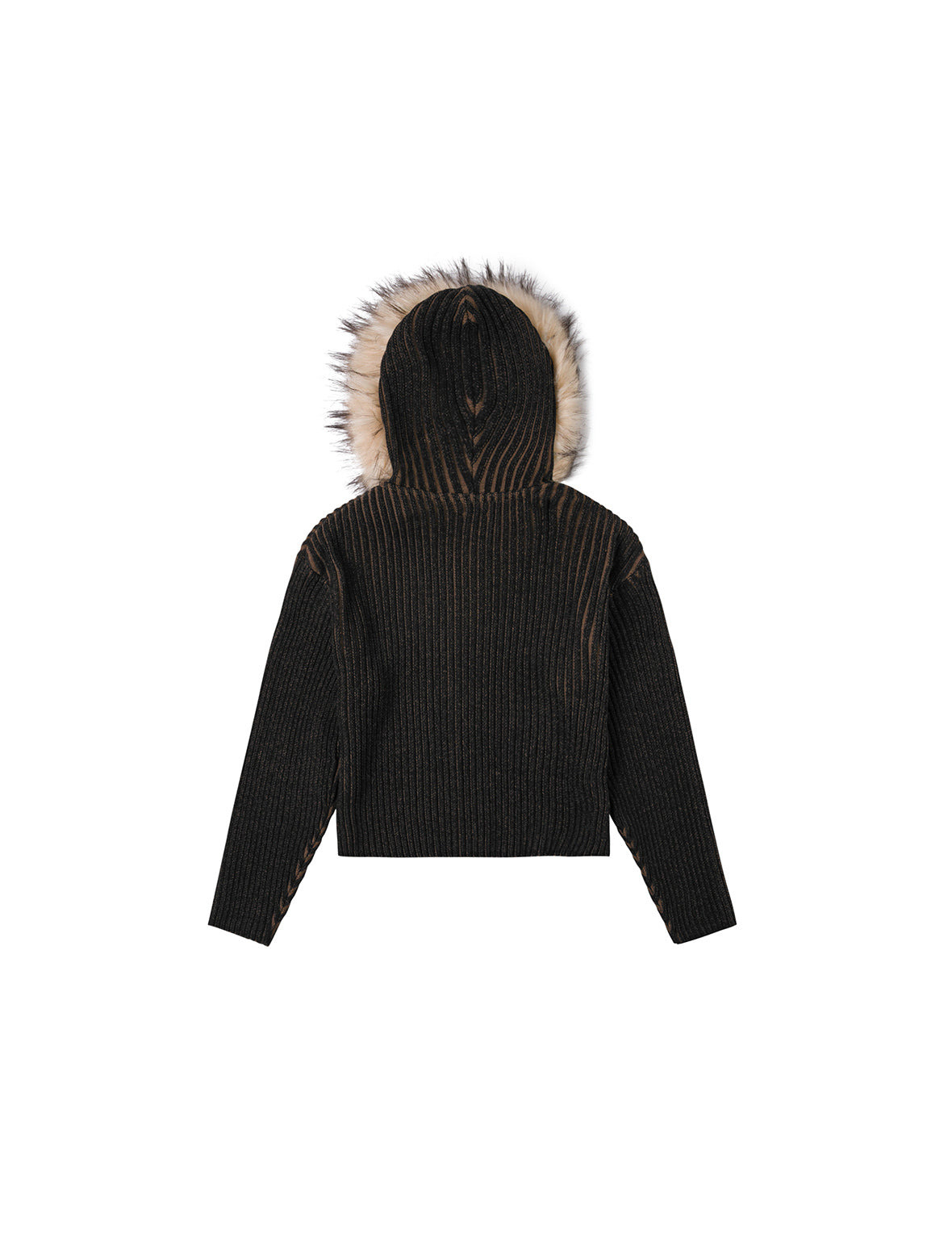 Logo Rope Embroidery Regular Fit Knitted Jacket with Hooded - 2