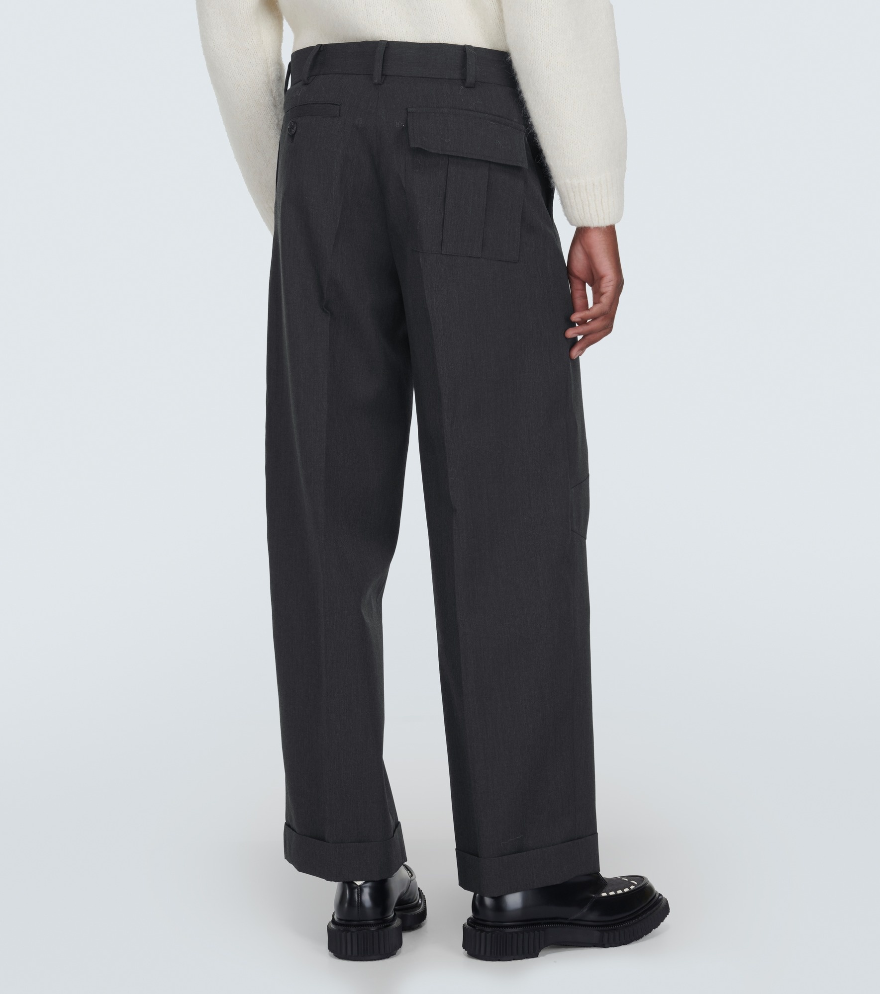 Wool straight pants - 4